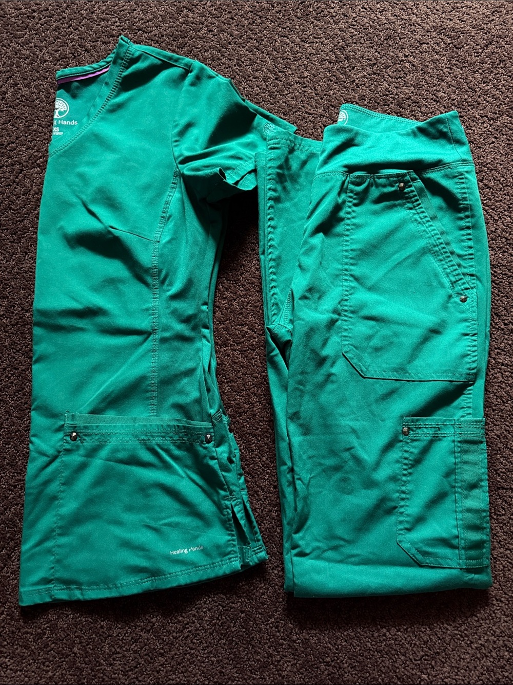 healing hands Teal Green Medical Scrub Top